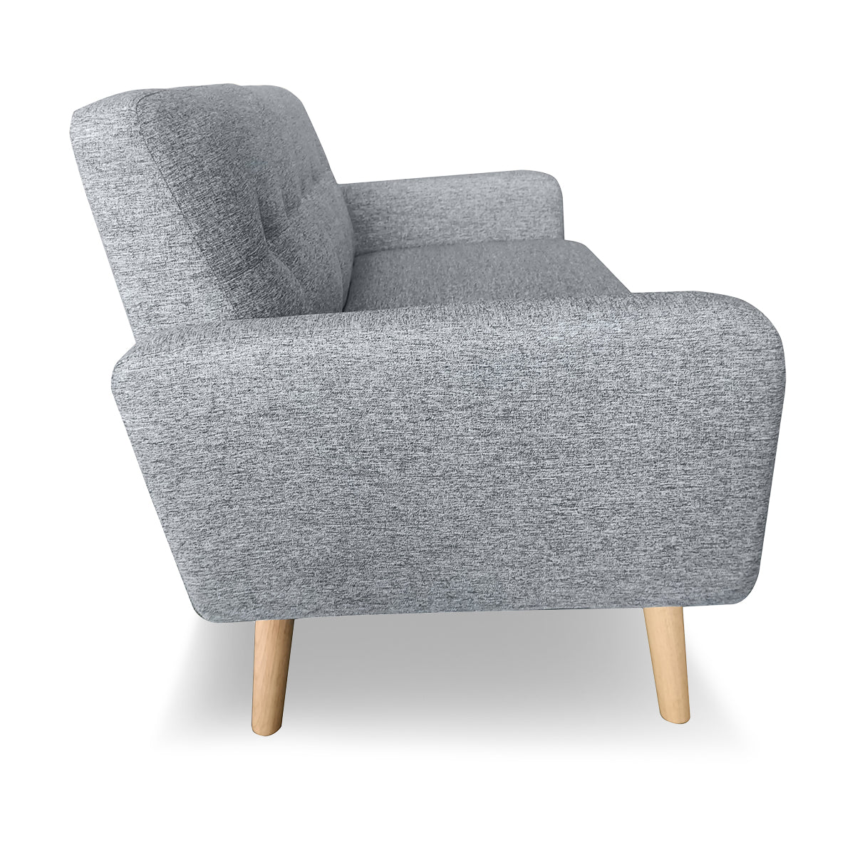 Maya 6-Seater Linen Futon Couch Sofa Set - Light Grey