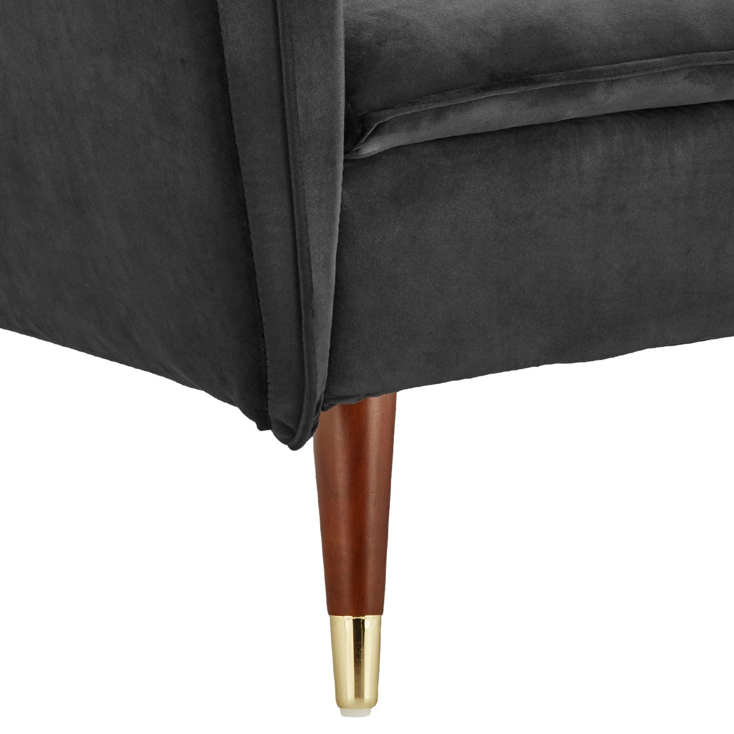 Marissa 2-Seater Faux Velvet Tufted Futon Sofa Bed Couch - Black