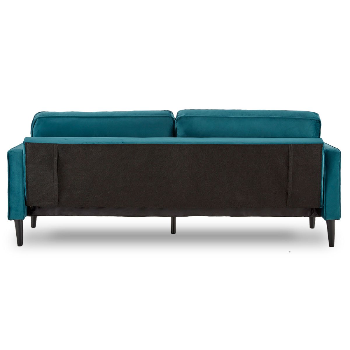 Melody 2-Seater Faux Velvet Suite Sofa Bed Lounge - Blue