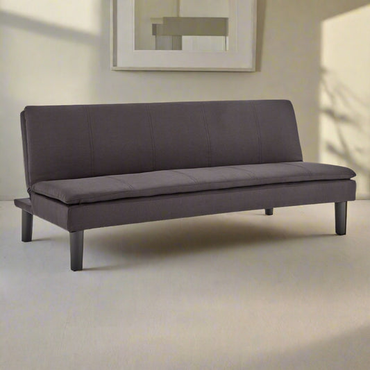 Monroe 3-Seater Faux Linen Fabric Modular Sofa Bed Couch - Black