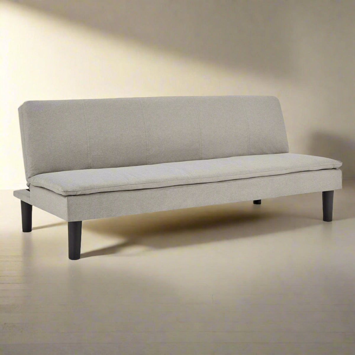 Monroe 3-Seater Faux Linen Fabric Modular Sofa Bed Couch - Light Grey