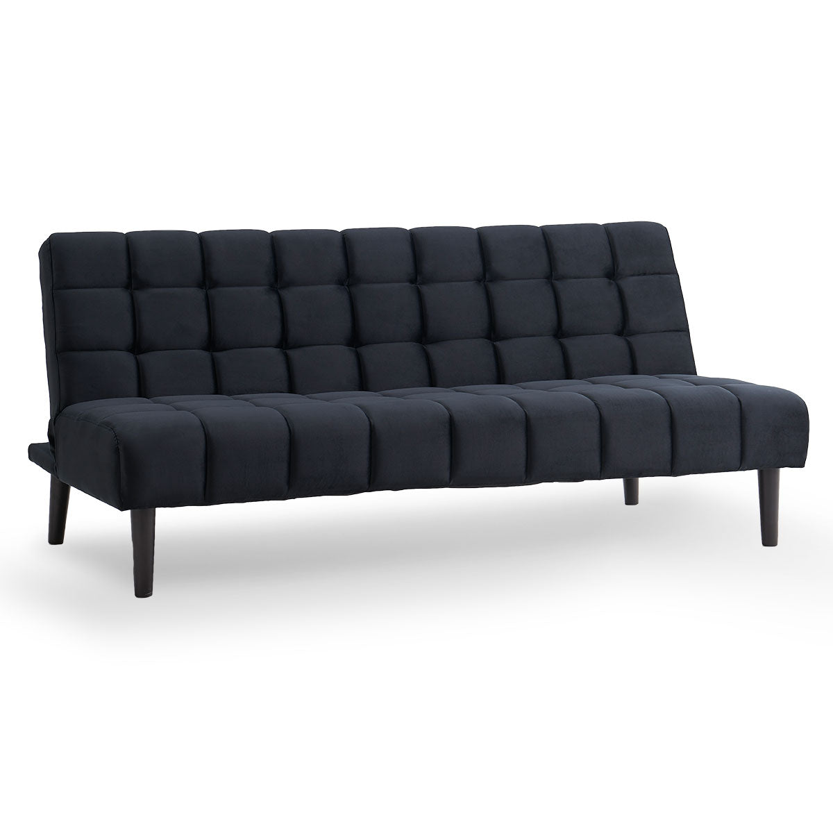Marlena 3-Seater Faux Suede Fabric Sofa Bed Lounge - Black