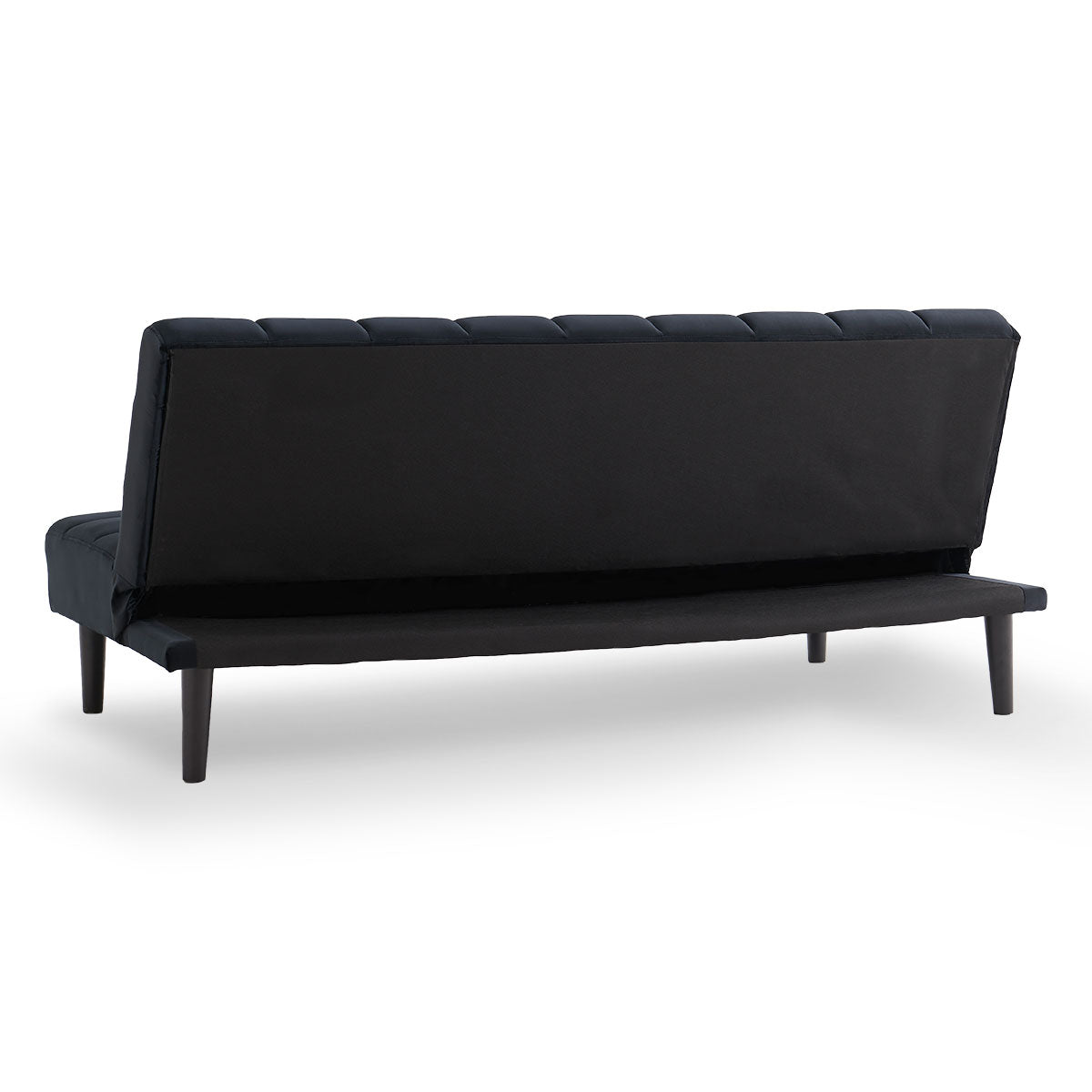 Marlena 3-Seater Faux Suede Fabric Sofa Bed Lounge - Black