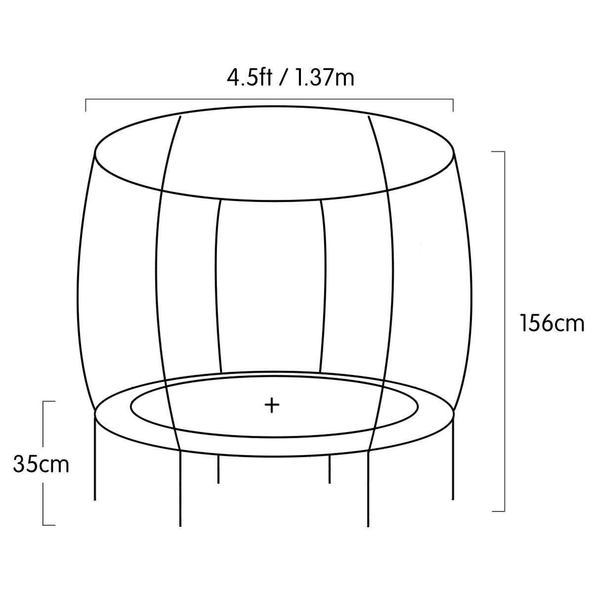 4.5ft Trampoline Round Free Safety Net Spring Pad Cover Mat Outdoor - Yellow Purple