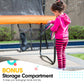 8ft Outdoor Orange Trampoline For Kids And Children Suited For Fitness Exercise Gymnastics With Safety Enclosure Basketball Hoop Set