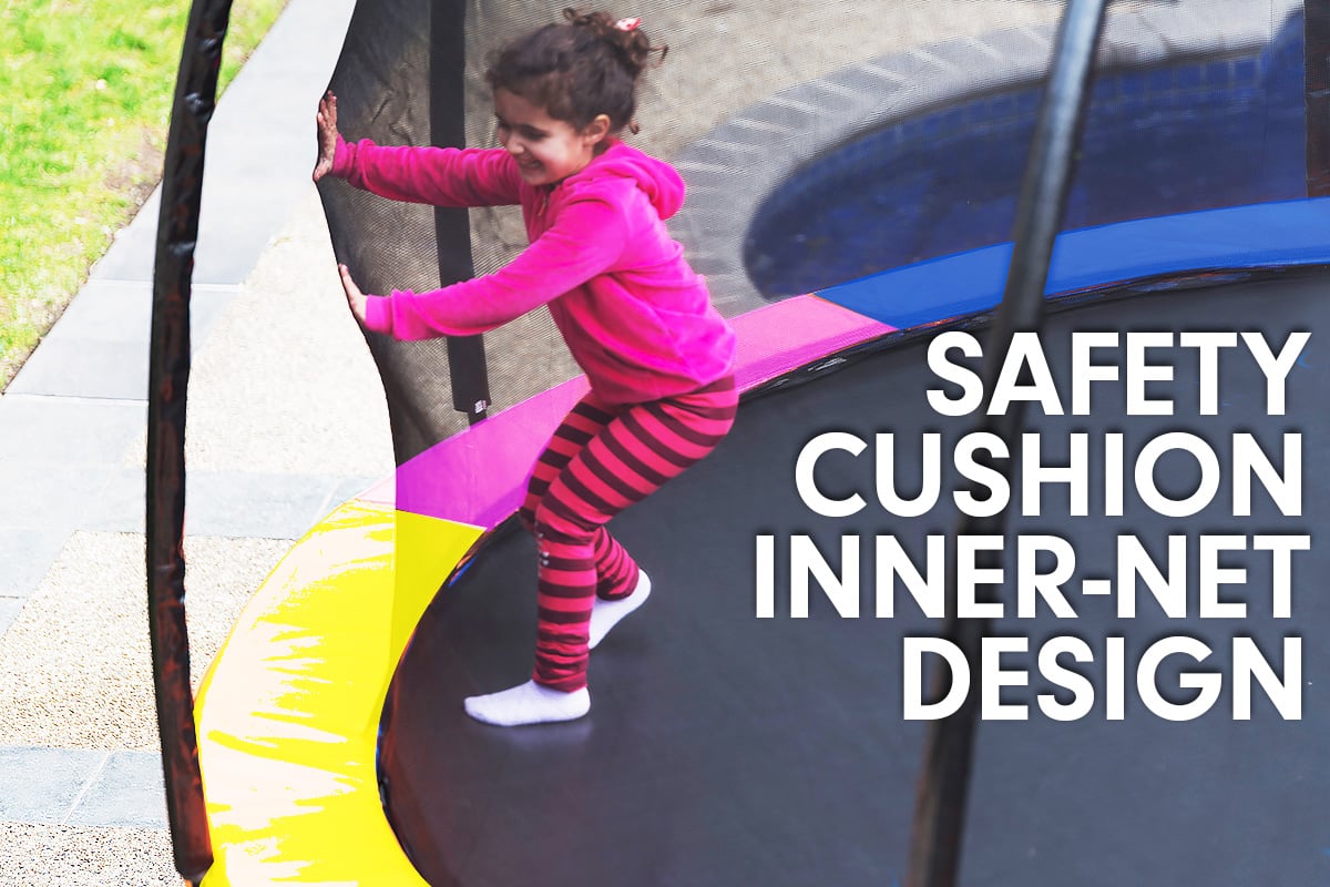 Kahuna Trampoline for Kids 10FT Outdoor Children with Safety Enclosure Pad Mat Ladder - Rainbow