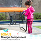 12ft Outdoor Trampoline Kids Children With Safety Enclosure Pad Mat Ladder Basketball Hoop Set - Orange