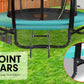 14ft Outdoor Trampoline Kids Children With Safety Enclosure Pad Mat Ladder Basketball Hoop Set - Green