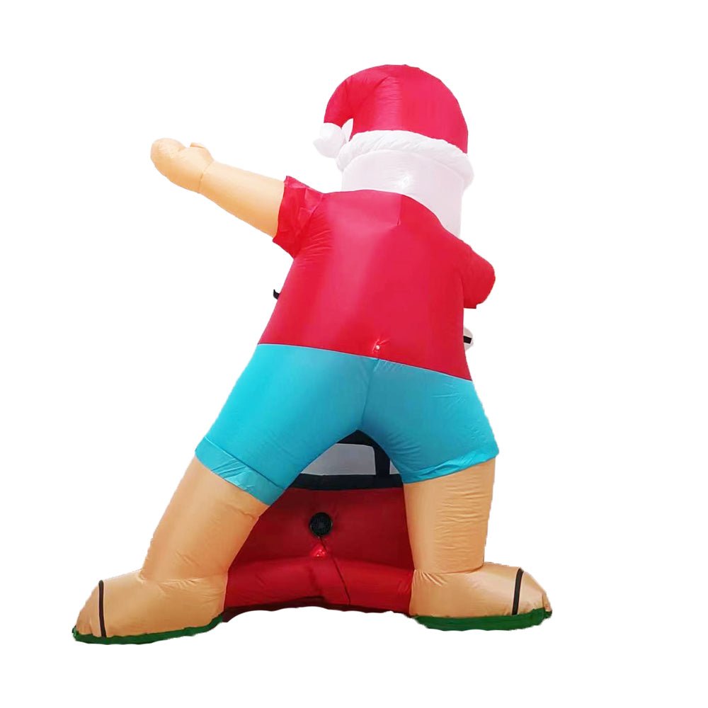 Santa Beach Post 1.8M Lights Radio Xmas Inflatable with Music