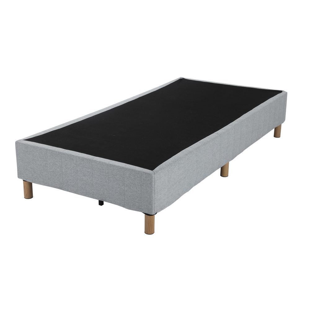 Vera Ensemble Bed Base Mattress Foundation with Metal Stats - Light Grey King