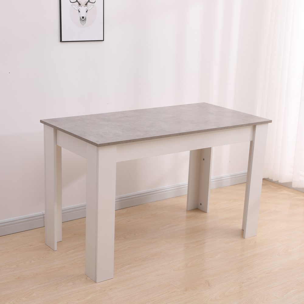 Dining Table Rectangular Wooden 120M - Grey & White