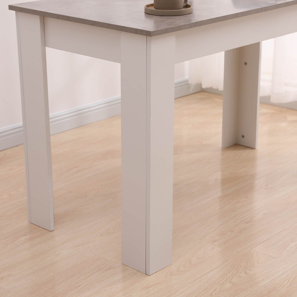 Dining Table Rectangular Wooden 120M - Grey & White