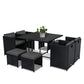 Horrocks 8 Seater Outdoor Dining Set - Black