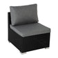 Perry 5-Seater Ottoman-Style Outdoor Lounge Set - Black