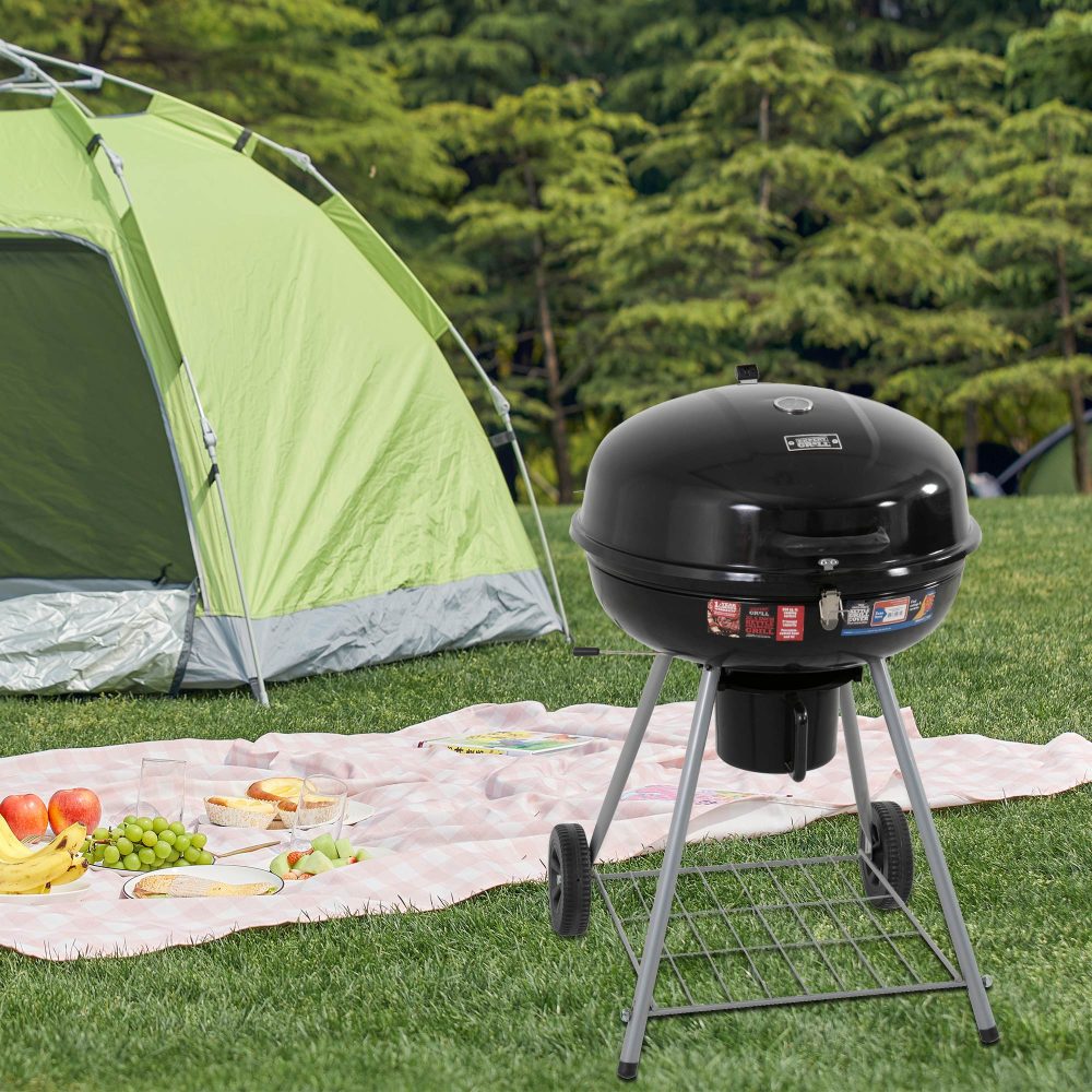 Terry Outdoor BBQ Smoker Portable Charcoal Roaster - Black
