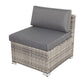Quincy 6-Seater Wicker Lounge 7-Piece Outdoor Wicker with Storage Cover - Grey