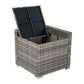 Quincy 6-Seater Wicker Lounge 7-Piece Outdoor Wicker with Storage Cover - Grey