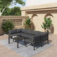 Blythe 6-Seater Minimalist Charcoal 7-Piece Outdoor Lounge Set - Grey