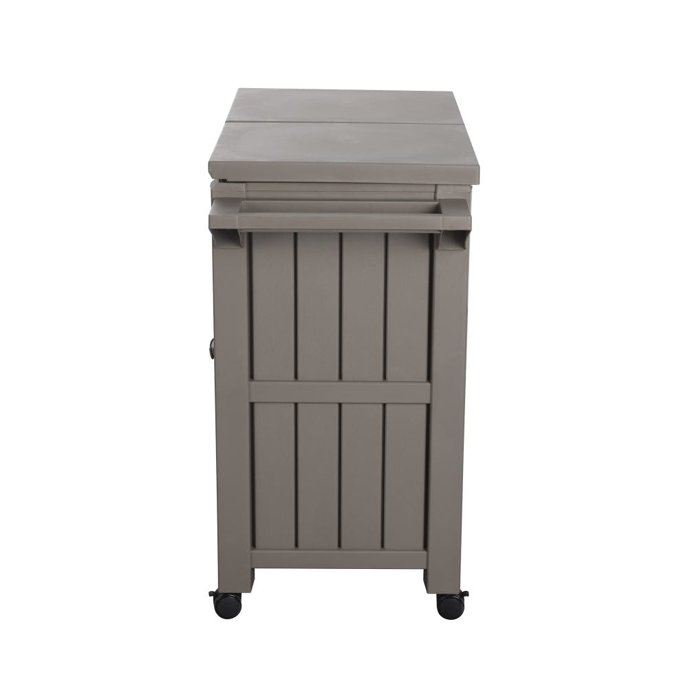 Kyle Garden Bar Serving Cart With Cooler - Taupe