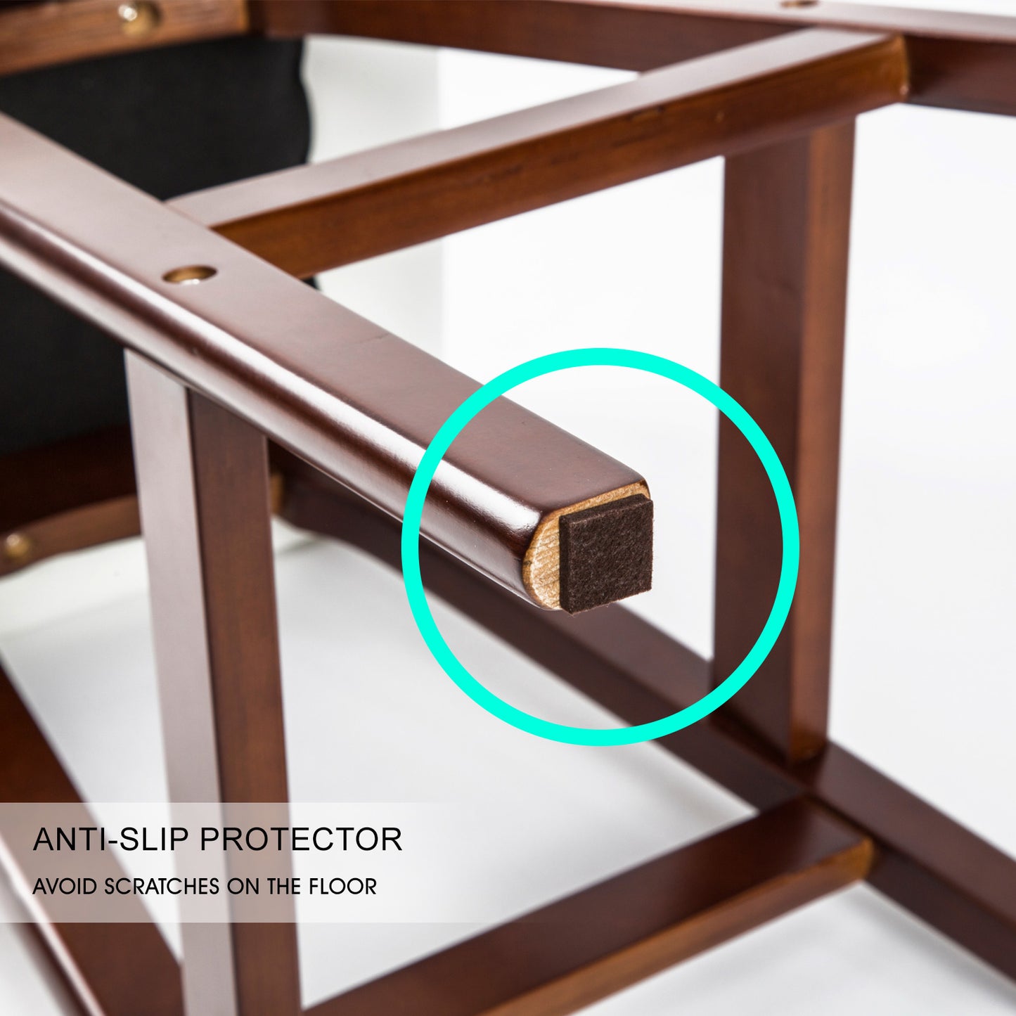 Set of 2 Cambridge Wooden Bar Stool Dining Chair Leather - White & Brown