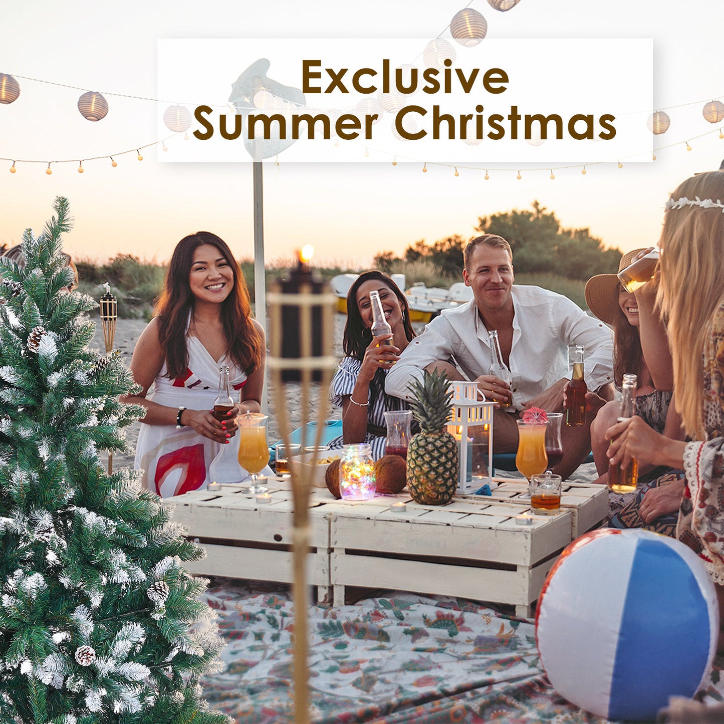 4ft 1.2m 390 Tips Snowy Christmas Tree Xmas Pine Cones Green