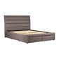 Zafina Upholstery Fabric with Base Drawers Bed Frame - Grey Queen