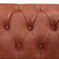 Mabel 2 Seater Sofa Lounge Chesterfield Style Button Tufted in Faux Leather - Brown