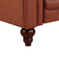 Mabel 3 Seater Sofa Lounge Chesterfield Style Button Tufted in Faux Leather - Brown