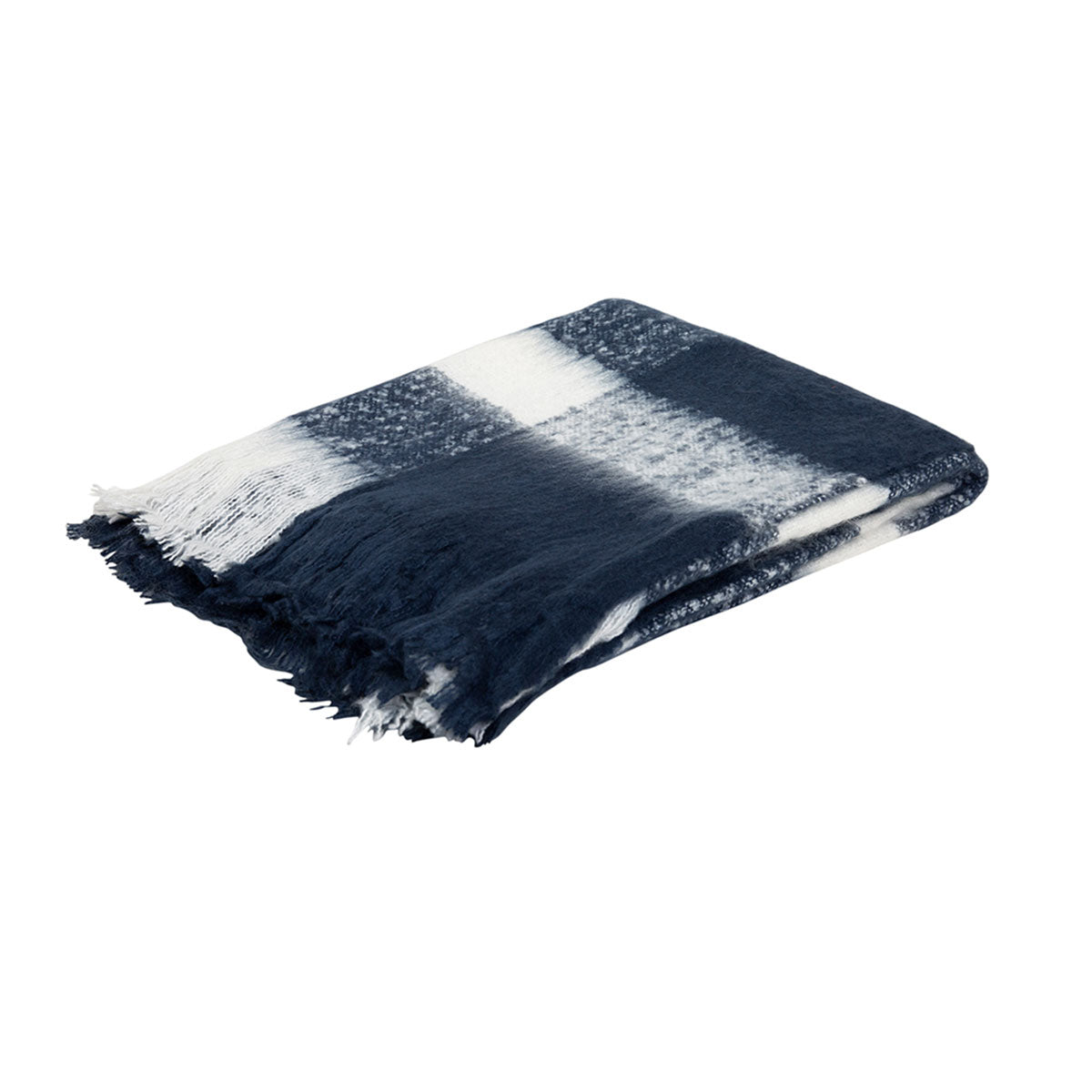 Wela Throw Soft Blanket Home Wren Faux Mohair Throw - Navy