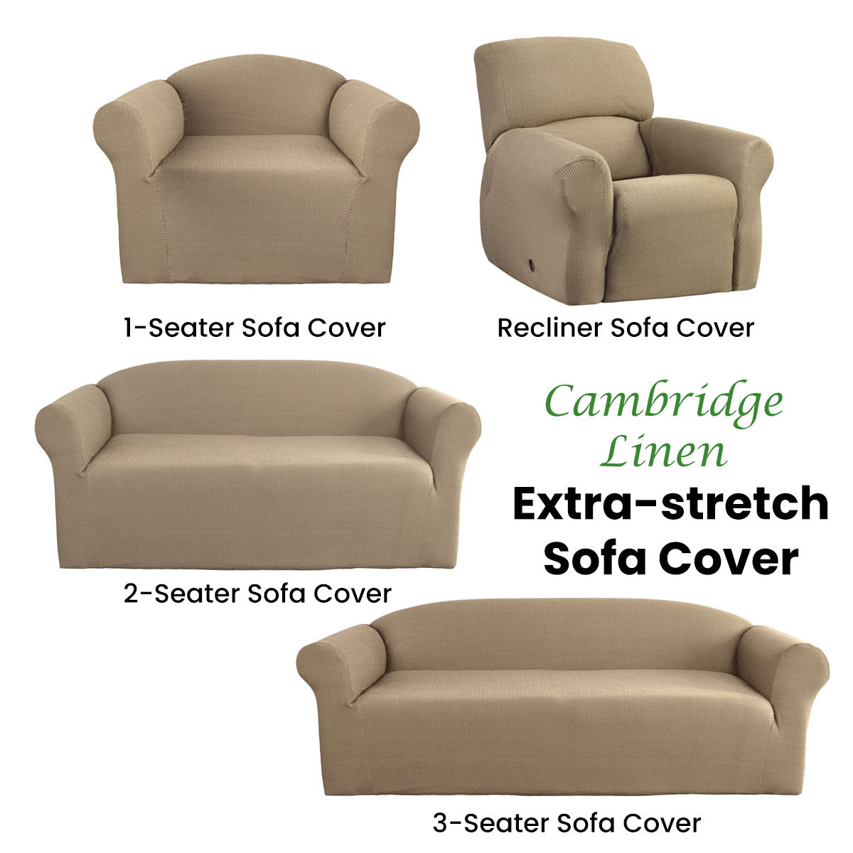 Extra-stretch Couch Cover Linen One Seater Recliner Linen