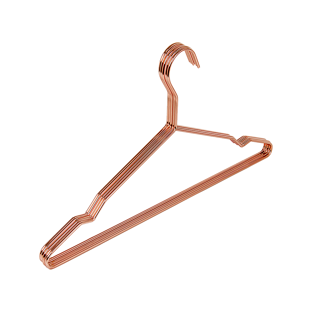 16.5" Rose Gold Shiny Metal Wire Coat Suit Top Clothes Hangers 60pcs