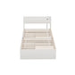 Rosemary Bed Frame Mattress Base wtih Charging Ports 2 Storage Drawers - White Single