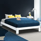 Cassidy Bed Frame Wooden Bed Base with Timber Foundation - White Double