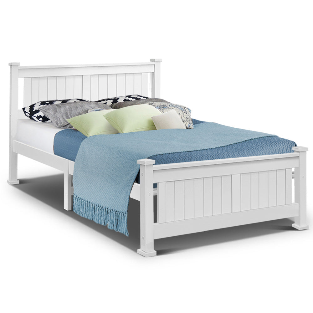Amber Bed & Mattress Package no Drawers - White Double