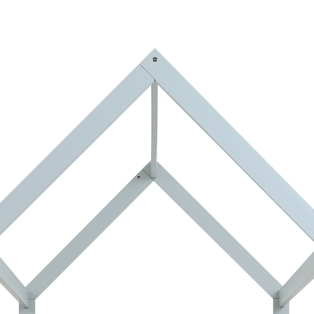 Blair White Wooden Bed Frame House Pine Timber Platform - Grey Single