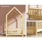 Blair Wooden Bed Frame House Pine Timber Platform - Oak Single