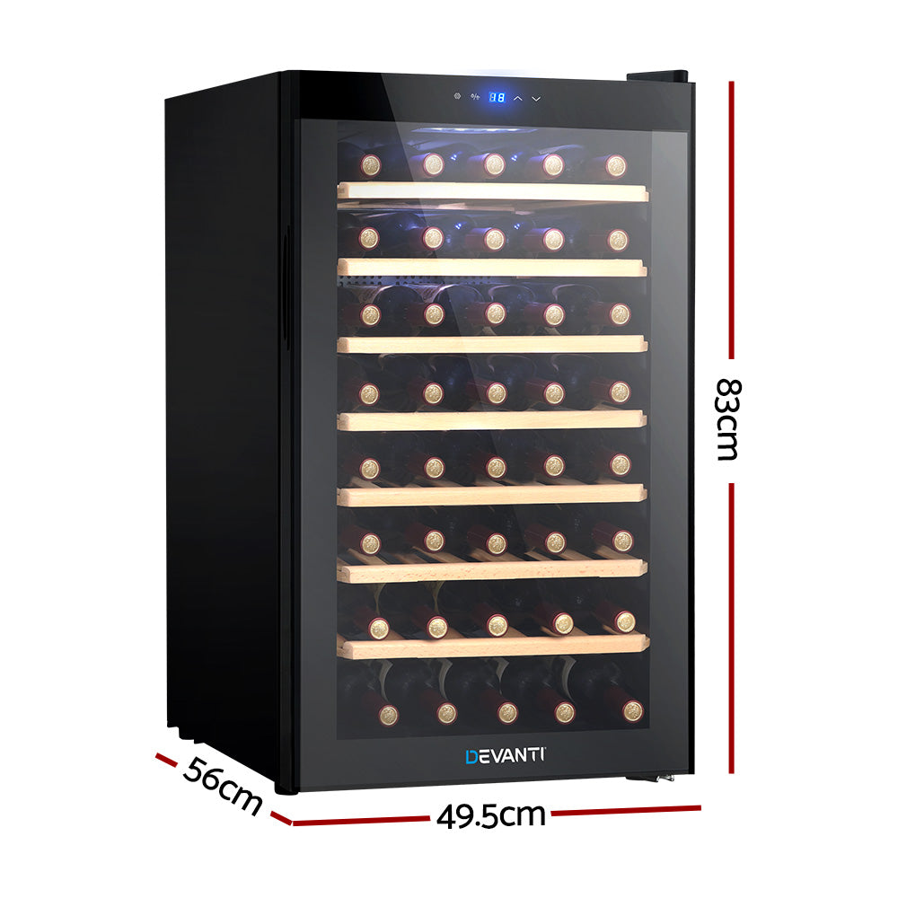 Wine Cooler Compressor Fridge Chiller Storage Cellar 51 Bottle Black