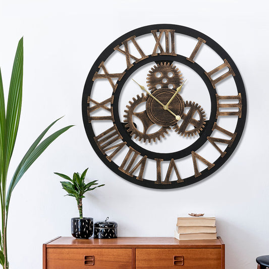 Wall Clock Modern Large 3D Vintage Luxury Clock Enduring Home Office Decor