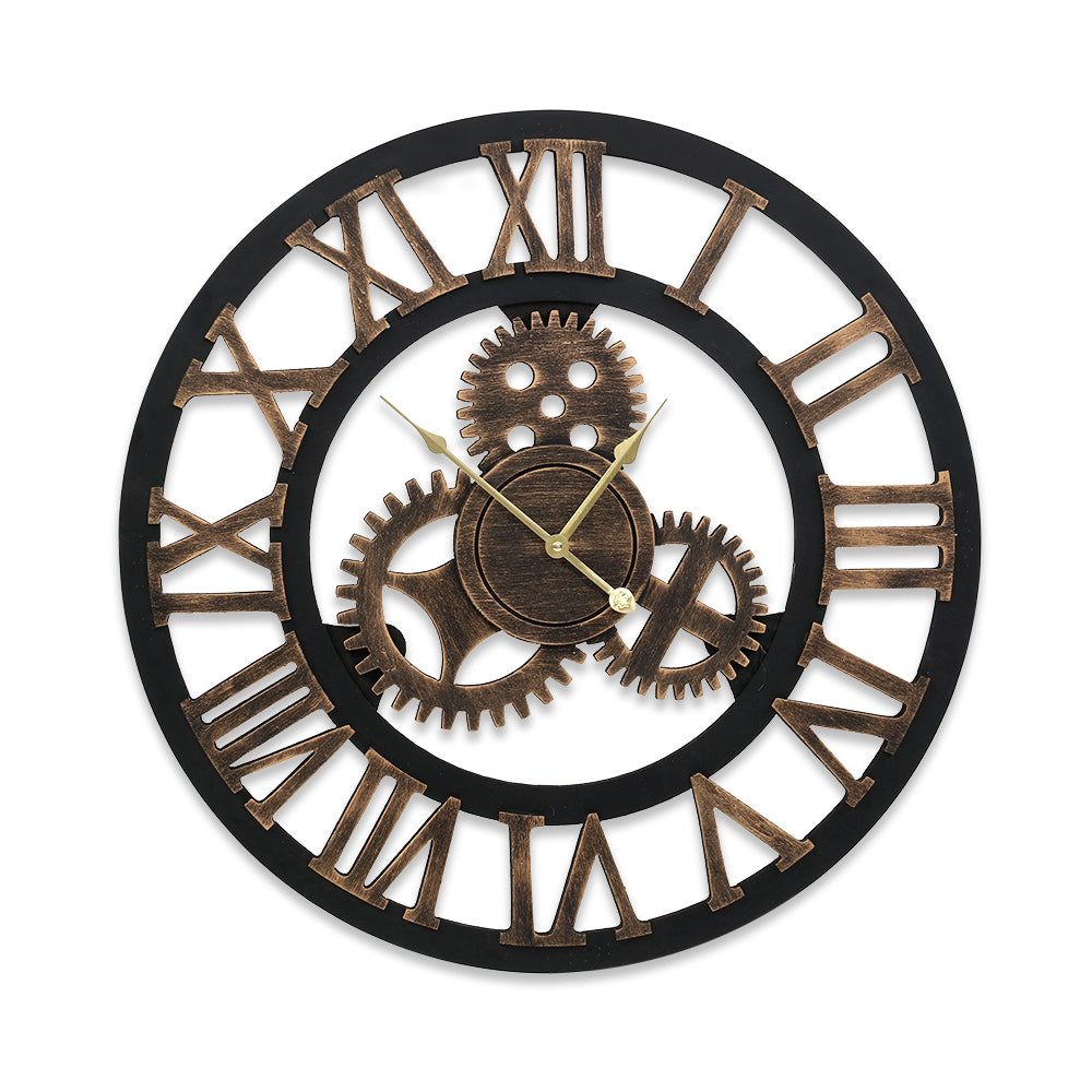 Wall Clock 80CM Large Modern Vintage Retro Luxury Art Metal Home Decor