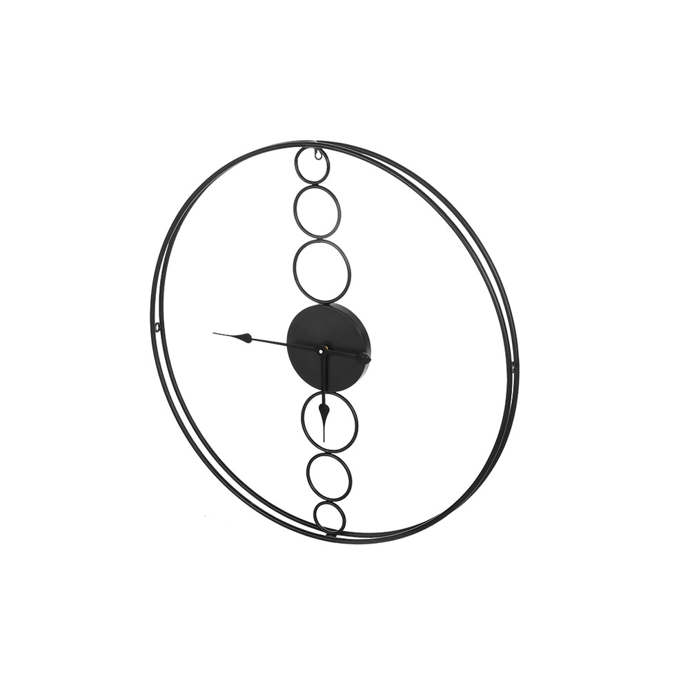 75cm Wall Clock Large No Numeral Round - Black