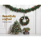 8ft 2.4m 150 Tips Christmas Garland with LED Lights Decorations Xmas Party - Warm White