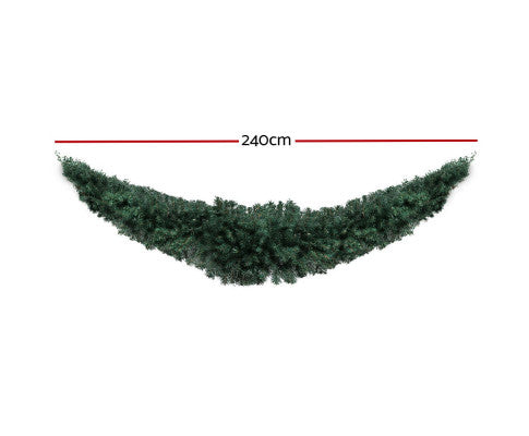 2.4m Christmas Garland Xmas Decorations Green Wedding Party