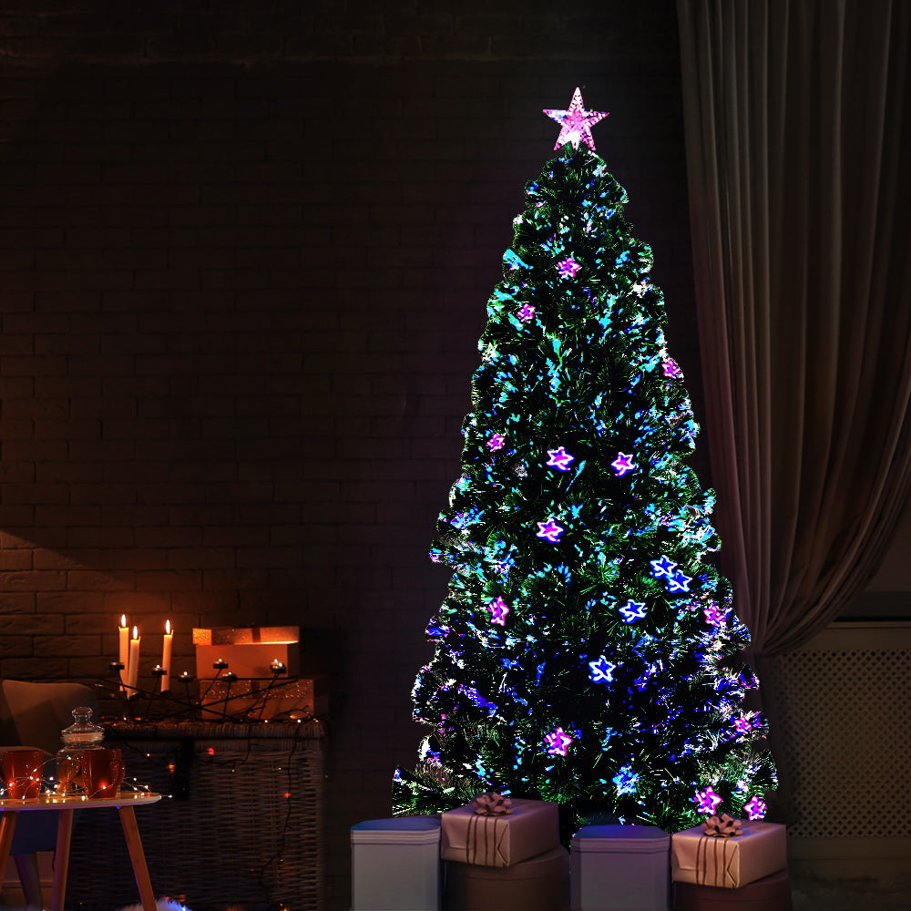 6ft 1.8m 250 Tips Christmas Tree Optic Fibre Xmas tree - Multi Colour