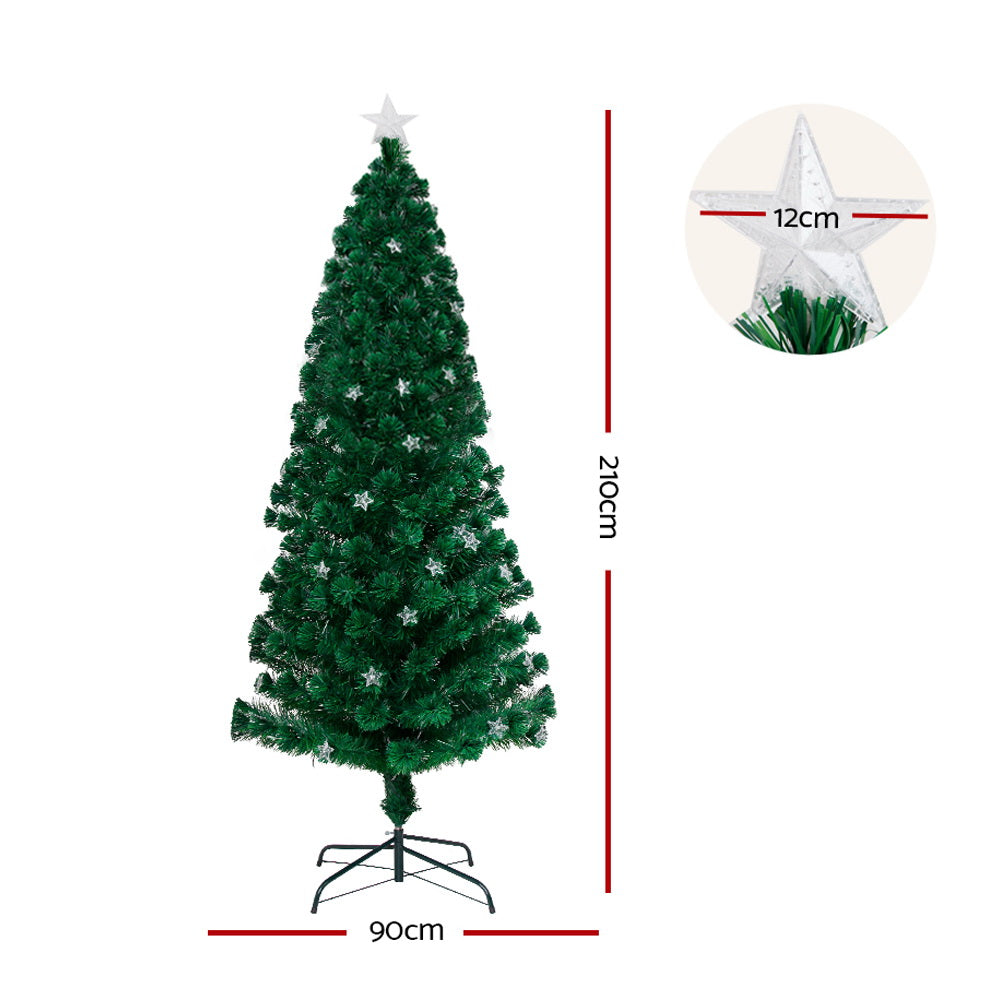 7ft 2.1m 280 Tips Christmas Tree Optic Fibre LED Xmas tree - Multi Colour