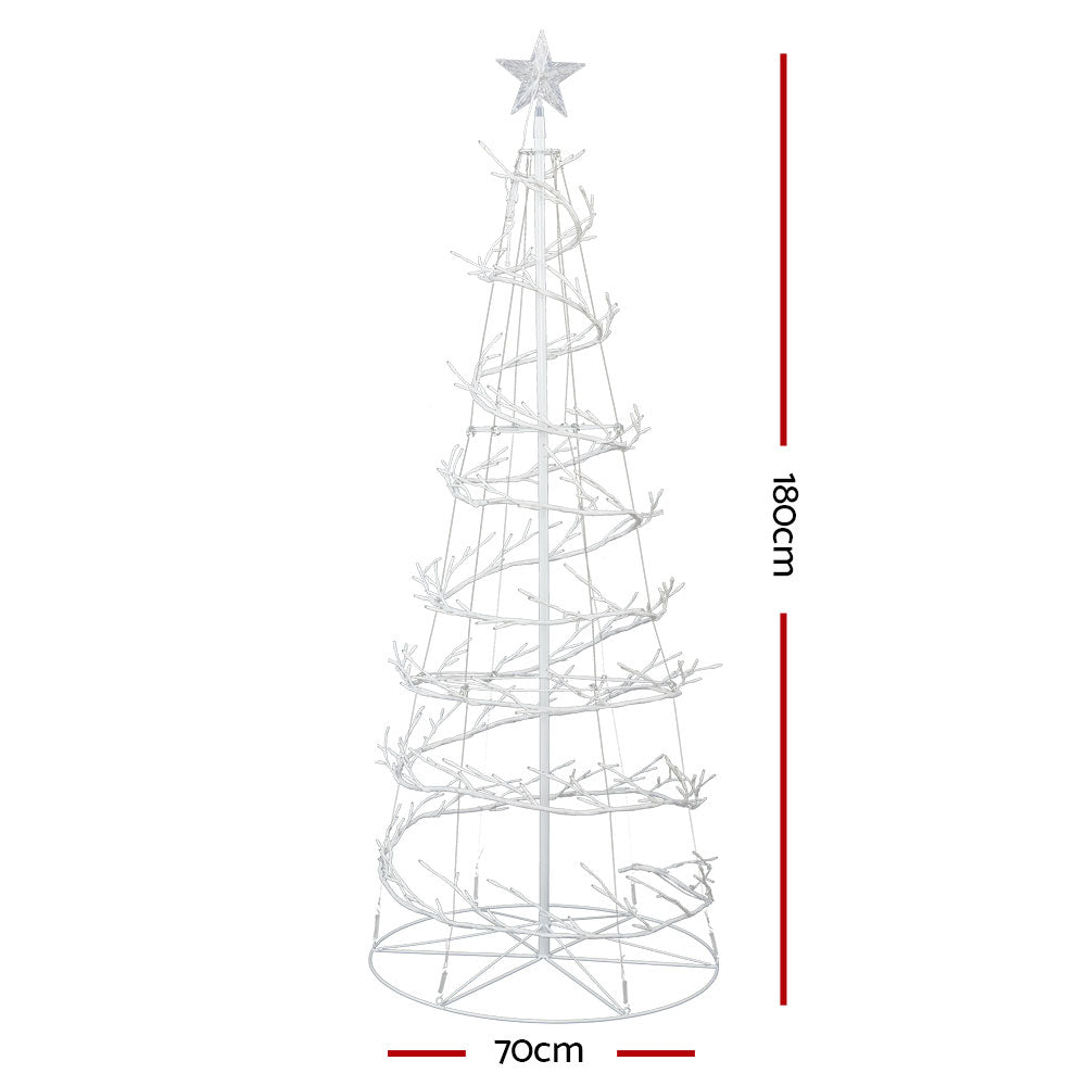 6ft 1.8m 320 LED Christmas Tree Xmas Cold White Lights Optic Fibre