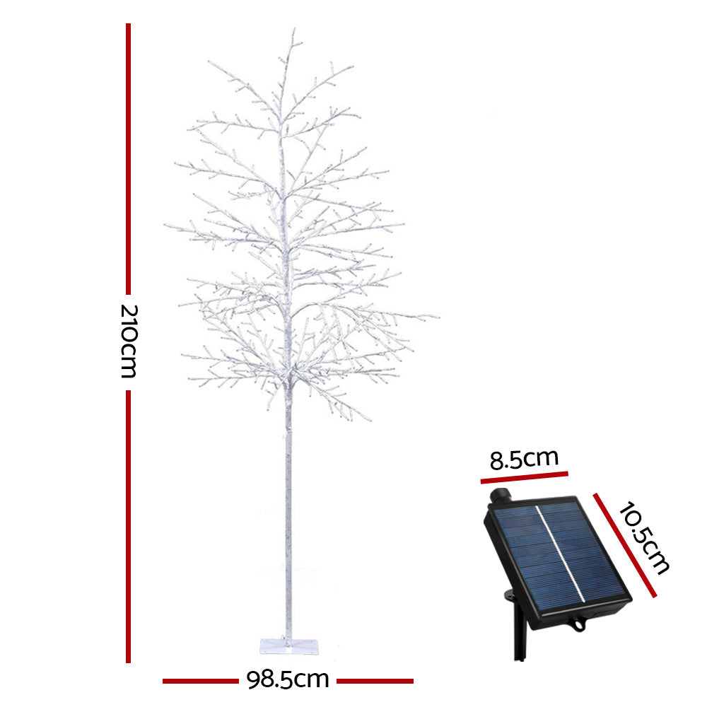 7ft 2.1m 480 LED Solar Christmas Tree Twigs Lights Xmas Tree - Warm White