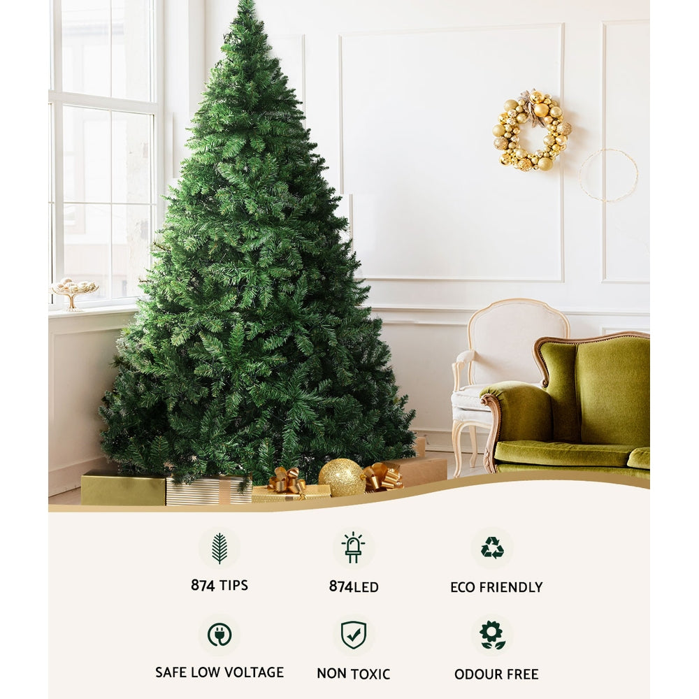 6ft 1.8m 874 LED Christmas Tree Xmas Tree Decorations 8 Light Mode - Warm White
