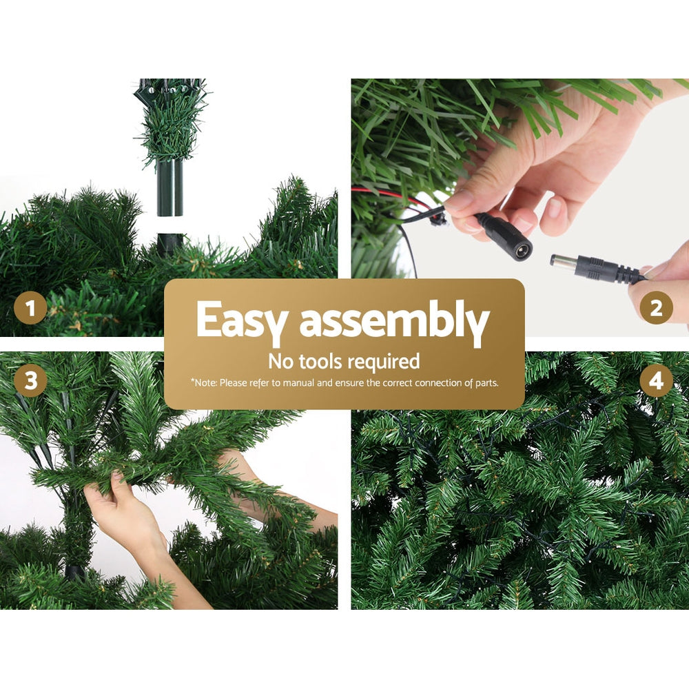 6ft 1.8m 874 LED Christmas Tree Xmas Tree Decorations 8 Light Mode - Warm White