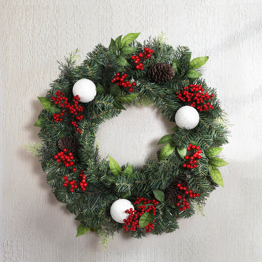2FT 60CM Christmas Wreath with Decor Xmas Tree Decoration