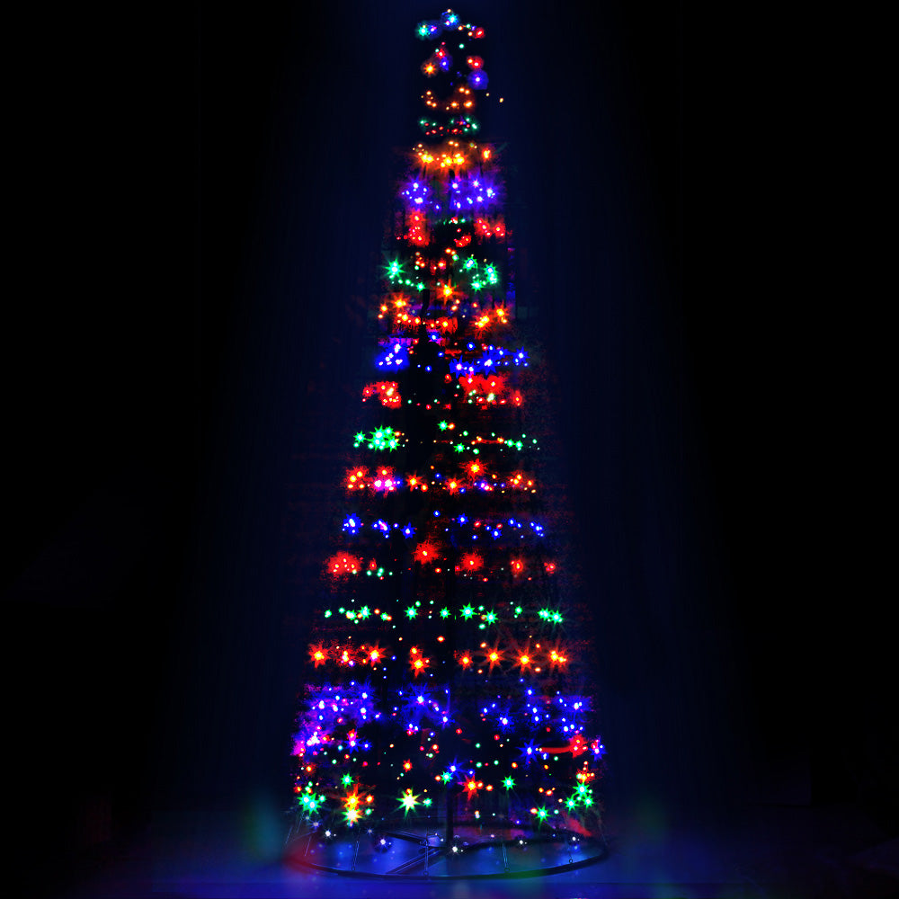 12 ft 3.6m 400 LED Solar Christmas Tree Xmas Tree Decor 8 Light Modes - Multi Colour